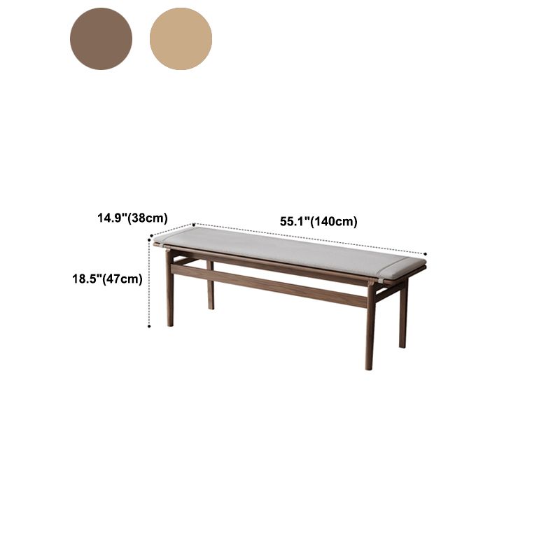 Farmhouse Wood Bedroom Bench Walnut/Natural Finish Dining Bench with Removable Cushion Clearhalo 'Benches' 'Chairs & Seating' 'furn' 'furn_benches' 'Furniture' 'Living Room Furniture' 1200x1200_48393e48-d855-427c-ae75-b814e80f6a85