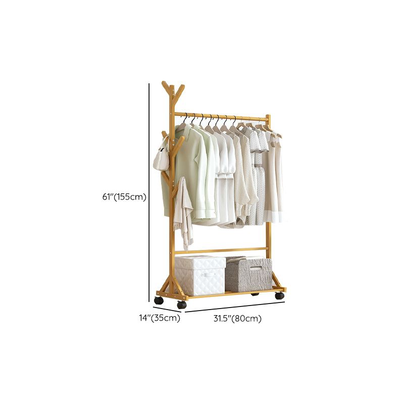 Modern At Rack Prachtige vaste houten kledinghanger met Castors