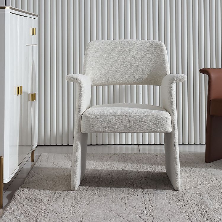 Silla de brazo de estilo moderno silla de comedor abierta de cuero de cuero para el comedor