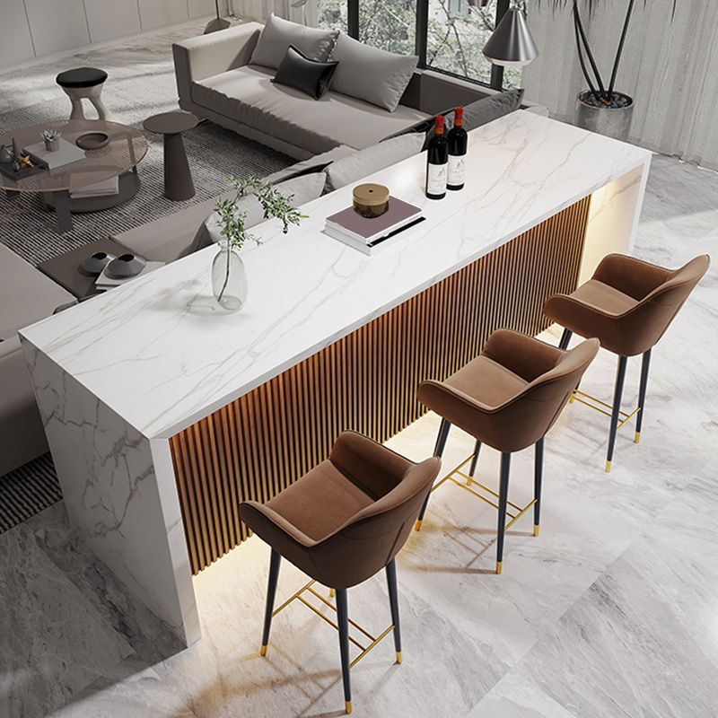 Wit marmeren rechthoekige toonbank Glam binnenbar eettafel