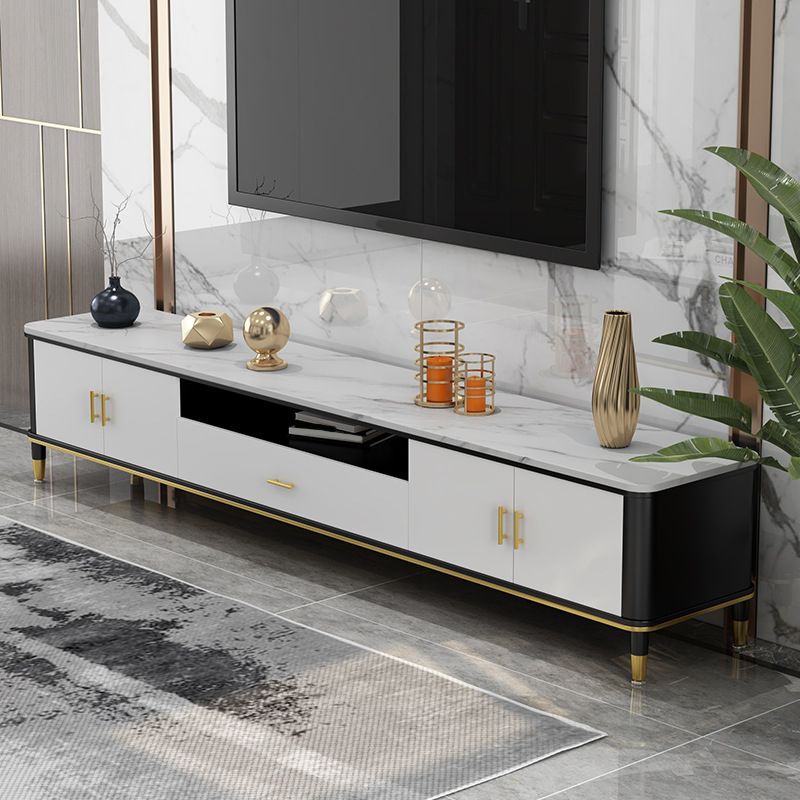 Open Storage TV Media Console Stone TV Console for Living Room Clearhalo 'furn' 'furn_tv_stands_entertainment_centers' 'Furniture' 'Living Room Furniture' 'TV Stands & Entertainment Centers' 'TV Stands & Media Storage Furniture' 'tv_stands_entertainment_centers' 1200x1200_483ab602-aa61-4766-9426-91db718ac98d