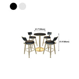 Gold Metal Pedestal Bar Table White Wood Top Bar Table for Small Places