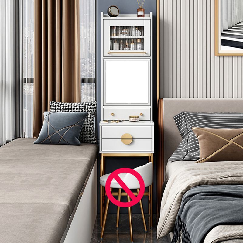 Contemporary 4 Drawer Makeup Vanity Set Wood Vanity Makeup Table Set