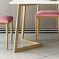 Glam White and Gold Dinette Set 1/2/5/7 Pieces Rectangle Stone Dining Table Set Clearhalo 'Dining Room Sets' 'Dining Tables & Seating' 'dining_room_set' 'furn' 'furn_dining_room_set' 'Furniture' 'Kitchen & Dining Furniture' 1200x1200_4840a027-7db1-47f8-a122-f94612363665