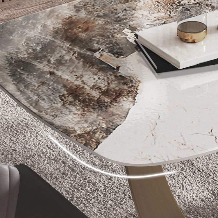 Ronde tafelset van gesinterde steen in Scandinavische stijl, 1/5/6-delige eetset