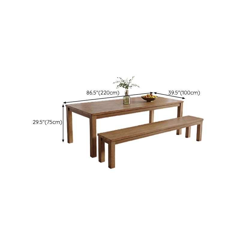 Simplicity Dinette Table Solid Wood Rectangle Dinner Table in Brown Clearhalo 'Dining Tables & Seating' 'Dining Tables' 'dining_table' 'furn' 'furn_dining_table' 'Furniture' 'Kitchen & Dining Furniture' 1200x1200_48428d15-cfa6-4f8c-87fd-1a01ed33ddfc