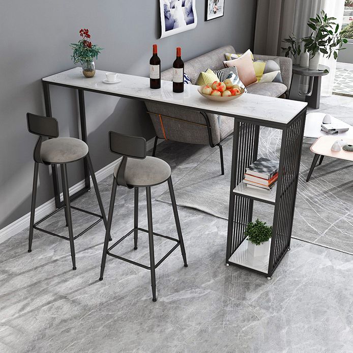 Stone Rectangle Bar Dining Table Contemporary Bar Table with Sled Base Clearhalo 'Bar Furniture' 'Bar Tables' 'bar_tables' 'furn' 'furn_bar_tables' 'Furniture' 'furniture_bar_tables' 'Kitchen & Dining Furniture' 1200x1200_4842e205-5cf1-4b49-bb39-80df93ed1ba1