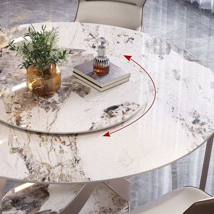 Nordic Glam Sintered Stone Round Table Set 1/4/5/7 Pieces Dining Set for Kitchen Clearhalo 'Dining Room Sets' 'Dining Tables & Seating' 'dining_room_set' 'furn' 'furn_dining_room_set' 'Furniture' 'Kitchen & Dining Furniture' 1200x1200_48430d8a-8b7e-4706-9037-ee0ca15c13d0