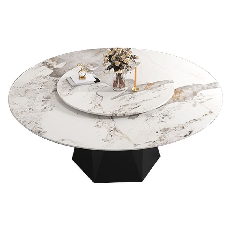Round Furniture Simple Style Stone Pedestal Base Dinner Table with Turntable Clearhalo ' dining_table' 'Dining Tables & Seating' 'Dining Tables' 'furn' 'furn_dining_table' 'Furniture' 'furniture_dining_table' 'Kitchen & Dining Furniture' 'kitchen&dining_furn' 'kitchen' 'kitchen_dining_table' 1200x1200_484606cd-792f-4b96-beaa-a28f8802e2d9