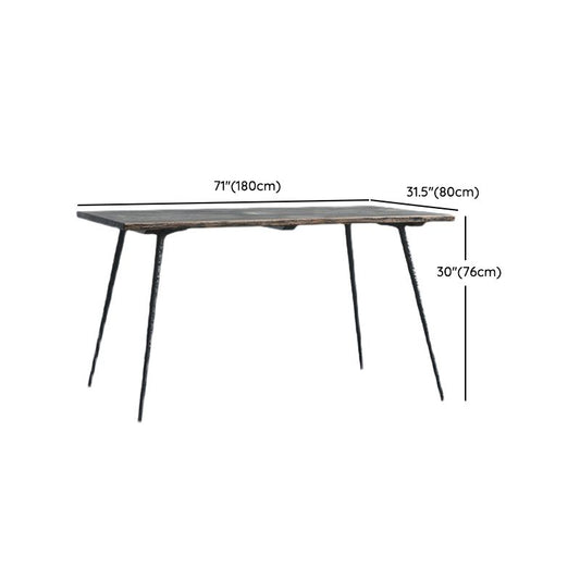 Set di tavoli da pranzo in legno di quercia nera 1/2/5 PC Dinette in metallo industriale per casa