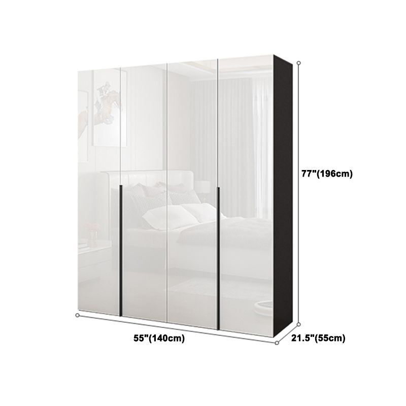 Zeitgenössische technische Holzgarderobe Spiegelgesperrter Kleiderschrank mit 1 Schublade