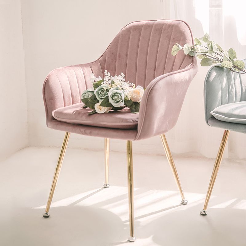 Scandinavian Style Upholstered Side Chairs Solid Back Arm Dining Chairs for Home Use Clearhalo ' kitchen&dining_furn' 'Dining Chairs' 'Dining Tables & Seating' 'dining_chair' 'furn' 'furn_dining_chair' 'Furniture' 'furniture_dining_chair' 'Kitchen & Dining Furniture' 'kitchen' 1200x1200_48486b9f-8119-43eb-8735-3c7b2baf757e