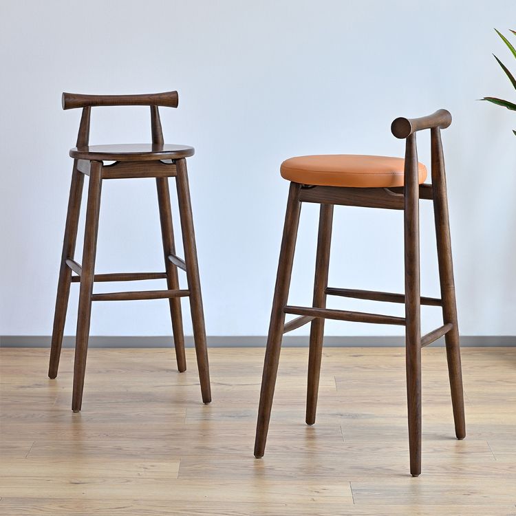 Contemporary Ash Wood Backrest Counter High Stool with 4 Legs Clearhalo 'Bar Furniture' 'Bar Stools' 'bar_stools' 'furn' 'furn_bar_stools' 'Furniture' 'Kitchen & Dining Furniture' 1200x1200_48487e81-4351-408e-a04d-fae51b59c8bf
