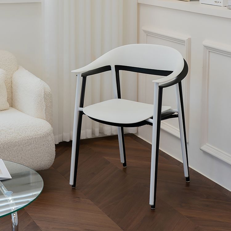 Scandinavian Style Plastic Arm Chair Open Back Dining Side Chair Clearhalo 'Dining Chairs' 'Dining Tables & Seating' 'dining_chair' 'furn' 'furn_dining_chair' 'Furniture' 'furniture_dining_chair' 'Kitchen & Dining Furniture' 1200x1200_48494028-8f85-45fe-aa19-f5413e44f22e