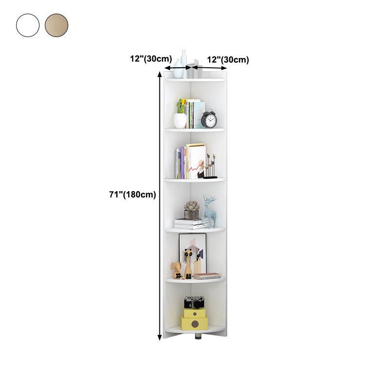 Closed Wooden Bookshelf Modern Home Living Room Multi-layer Corner Bookcase