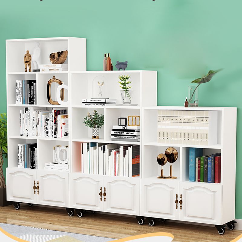 Contemporary Standard Bookcase Vertical Closed Back Bookshelf with Wheels Clearhalo 'Bookcases' 'furn' 'furn_bookcases' 'Furniture' 'Office Furniture' 1200x1200_484a7812-f32a-4ec0-afe8-31f472df4019