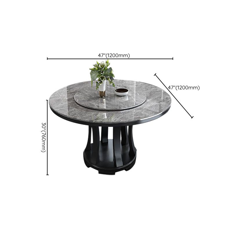 Rubberwood massief houten eettafel op voetstuk Converteerbare eettafel
