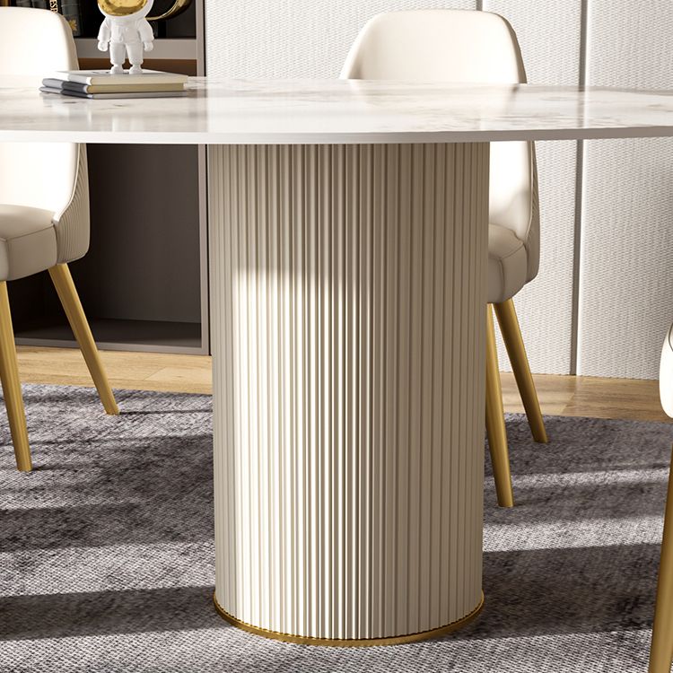 Metal Traditional Luxury Oval Dining Table Sintered Stone Table with White Legs Clearhalo ' dining_table' 'Dining Tables & Seating' 'Dining Tables' 'furn' 'furn_dining_table' 'Furniture' 'furniture_dining_table' 'Kitchen & Dining Furniture' 'kitchen&dining_furn' 'kitchen' 'kitchen_dining_table' 1200x1200_48509766-dcb5-44ea-acbd-c391d269db5c