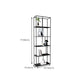 Modern Style Open Back Bookcase Metal Frame Bookshelf in Black