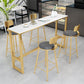 Glam Bar Height Table Faux Marble Top Bistro Table for Patio Use