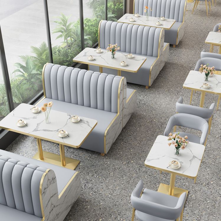 Industrial White Table for Restaurant Dining Table with Metal Base in Gold Clearhalo ' dining_table' 'Dining Tables & Seating' 'Dining Tables' 'furn' 'furn_dining_table' 'Furniture' 'furniture_dining_table' 'Kitchen & Dining Furniture' 'kitchen&dining_furn' 'kitchen' 'kitchen_dining_table' 1200x1200_48548886-51d9-4090-a89d-d6344d6317ce