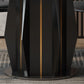 Modern Round Dining Table Sintered Stone Table with Wood Leg for Home