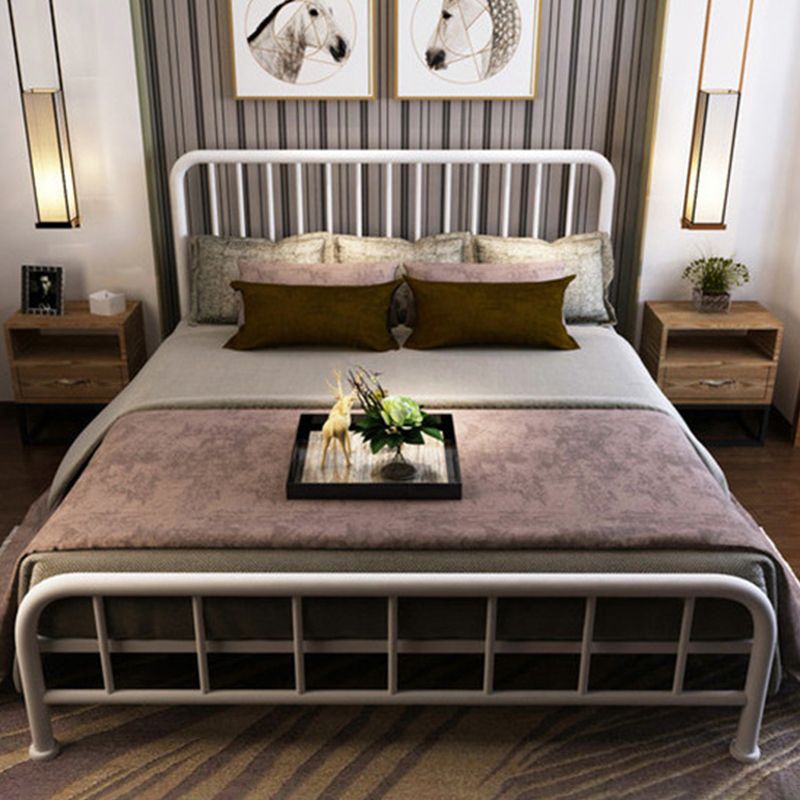 Modern Metal Headboard Bed Rectangular Open-Frame Bed with Metal Legs Clearhalo 'Bedroom Furniture' 'Beds' 'furn' 'furn_beds' 'Furniture' 1200x1200_48565473-4846-4e5d-ac48-c19527e05f09
