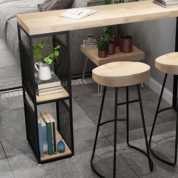 Industrial Rectangle Bistro Bar Desk Solid Wood Bistro Table for Indoor Clearhalo 'Bar Furniture' 'Bar Tables' 'bar_tables' 'furn' 'furn_bar_tables' 'Furniture' 'Kitchen & Dining Furniture' 1200x1200_4856c40c-306a-4465-962d-62e0fd3290df