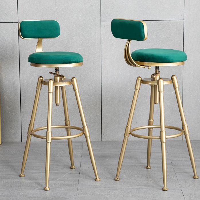 Glam Style Upholstered Bar Stools for Home Armless Stools with Metal Base Clearhalo 'Bar Furniture' 'Bar Stools' 'bar_stools' 'furn' 'furn_bar_stools' 'Furniture' 'furniture_bar_stools' 'Kitchen & Dining Furniture' 1200x1200_4857198b-c3f0-46db-93bc-d090d66cd944