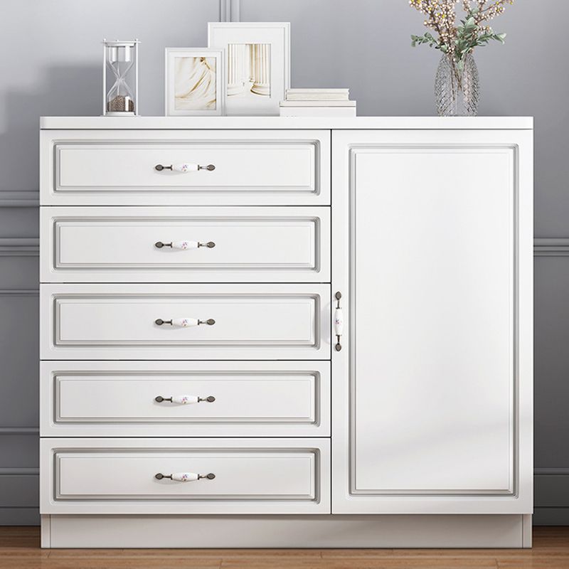 Rangement contemporain coffre en bois blanc commode verticale pour chambre à coucher