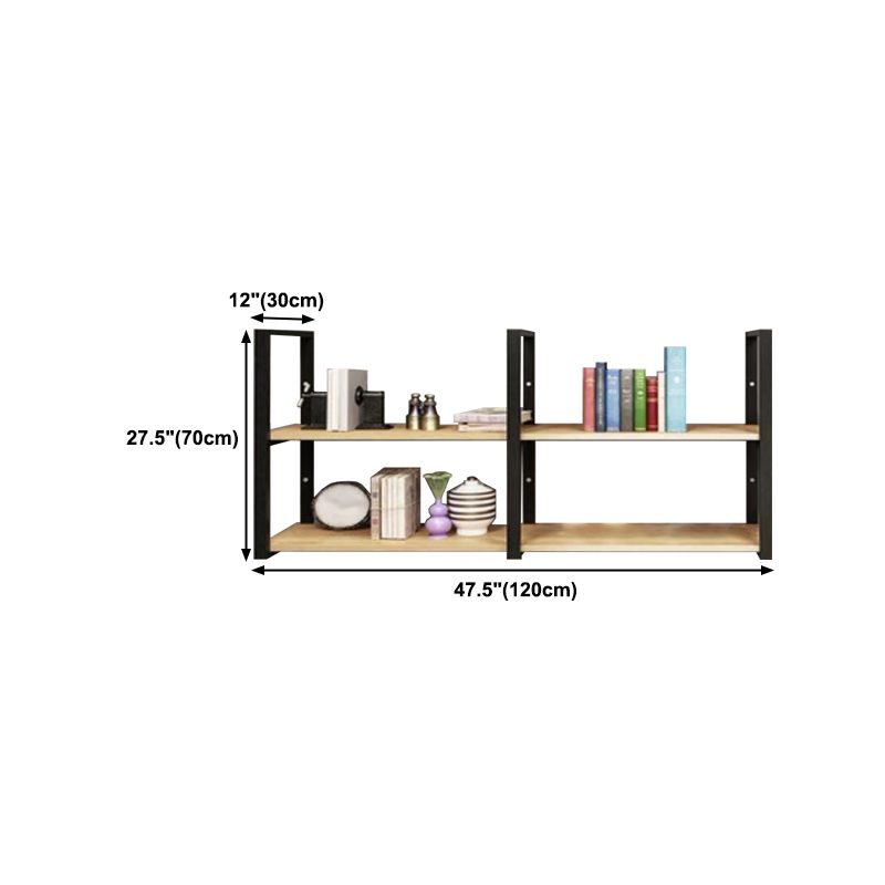 Wall Mounted Storage Bookshelf Industrial Floating Bookcase with Rectangle Shelves