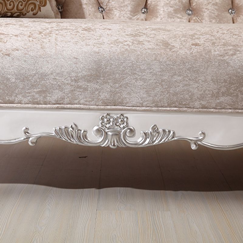 Chaise longue rembourrée Glam, chaise longue à accoudoirs roulés