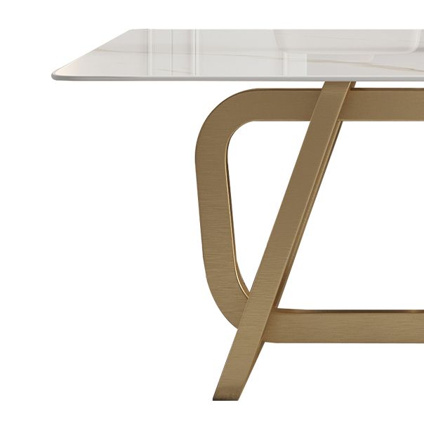 Rectangle Stainless Steel Dining Site Table Luxury Style Dinette Table for Home Clearhalo ' dining_table' 'Dining Tables & Seating' 'Dining Tables' 'furn' 'furn_dining_table' 'Furniture' 'furniture_dining_table' 'Kitchen & Dining Furniture' 'kitchen&dining_furn' 'kitchen' 'kitchen_dining_table' 1200x1200_4858d1ab-3101-4fc5-905e-36a453fa4fcf