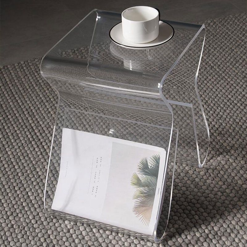 Ultra-Modern Side Table Acrylic Pedestal Accent Side Table for Living Room Clearhalo 'Coffee & Accent Tables' 'End & Side Tables' 'end_side_tables' 'furn' 'furn_end_side_tables' 'Furniture' 'Living Room Furniture' 1200x1200_485940e3-a6b9-4b81-9e55-142f0ab0fc55