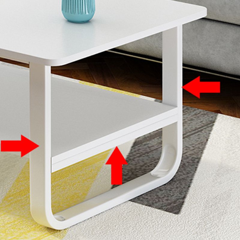 Modern Wood Rectangle Coffee Table White and Black Cocktail Table Clearhalo 'Coffee & Accent Tables' 'Coffee Tables' 'coffee_tables' 'furn' 'furn_coffee_tables' 'Furniture' 'furniture_coffee_tables' 'Living Room Furniture' 1200x1200_4859b37c-5786-4230-9a63-750f948d4fc8