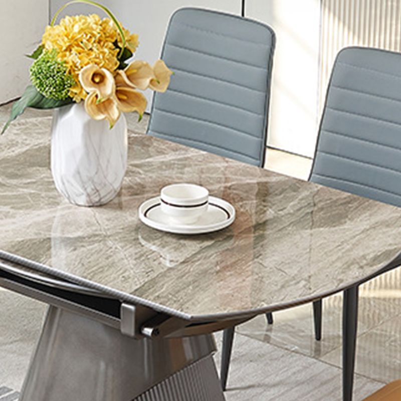 Zeitgenössisches Esszimmer-Set aus Stein, 1/2/5/7-teilig, Drehtisch-Möbel für Zuhause