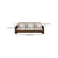 Contemporary Sectional Sofa Walnut Wood Sectional with Pillows
