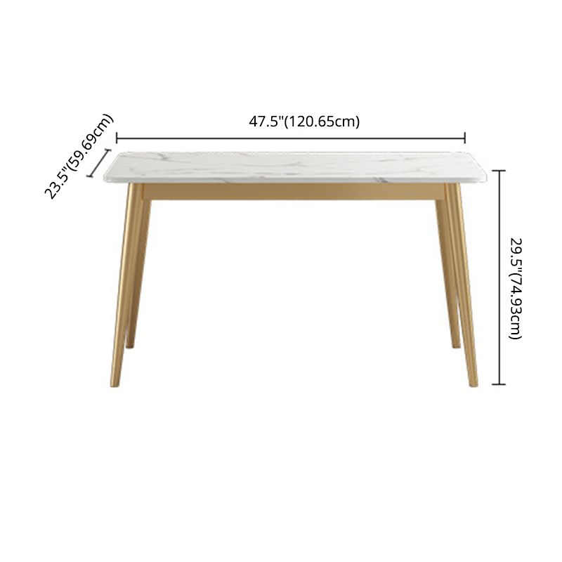 Modern Style Sintered Stone Dining Table with 4 Gold Legs Base for Home Use Clearhalo 'Dining Room Sets' 'Dining Tables & Seating' 'dining_room_set' 'Furniture' 'furniture_dining_room_set' 'Kitchen & Dining Furniture' 'kitchen&dining_furn' 'kitchen' 1200x1200_485c02df-1afe-4b57-8634-c42cb25d5eef
