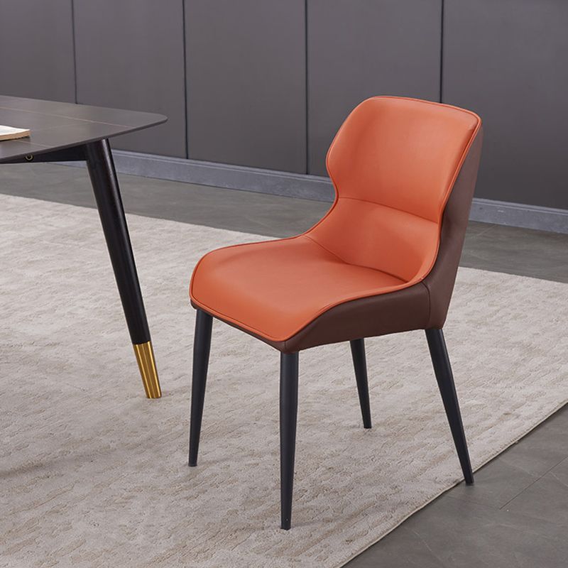 Modern Faux Leather Dining Chair Metal Arm Chair for Home Use (Set of 2) Clearhalo ' kitchen&dining_furn' 'Dining Chairs' 'Dining Tables & Seating' 'dining_chair' 'furn' 'furn_dining_chair' 'Furniture' 'furniture_dining_chair' 'Kitchen & Dining Furniture' 'kitchen' 1200x1200_485c859a-efeb-4c18-8f5f-a86696564a00