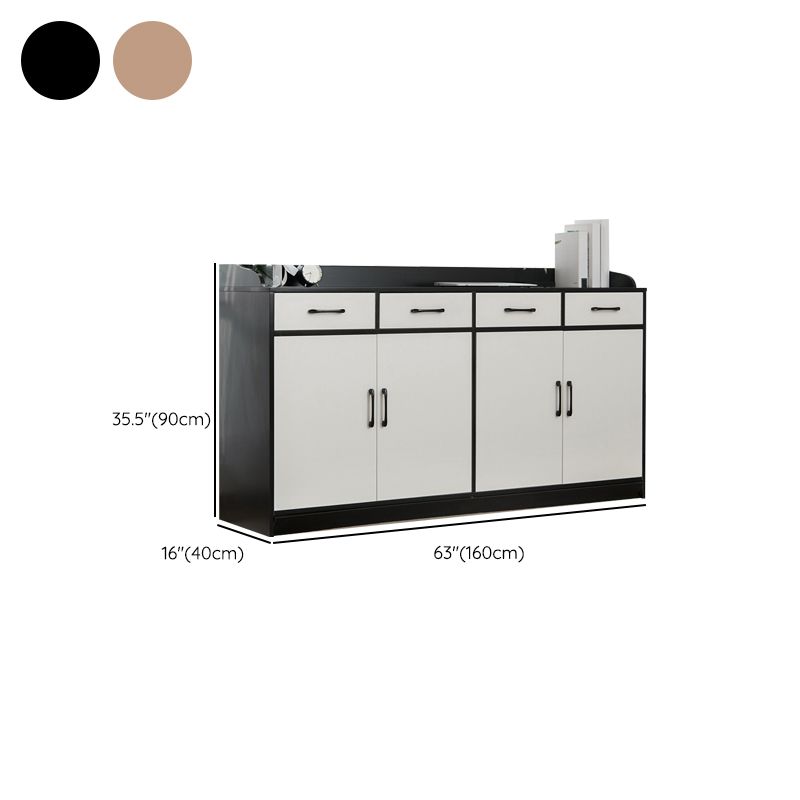 Buffet de comedor de madera de estilo contemporáneo con cajones y gabinetes