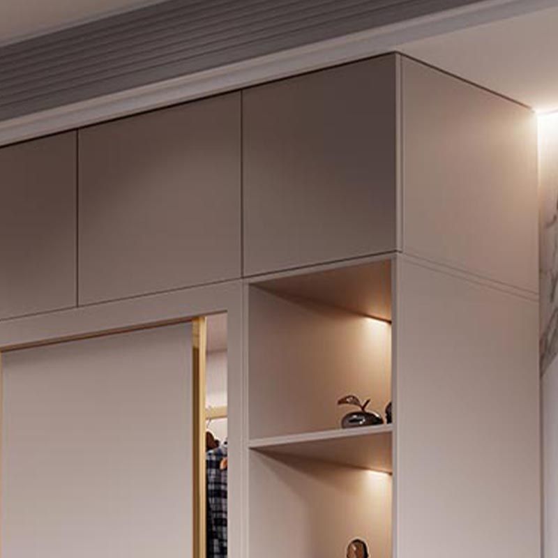 White Modern High Gloss Armoire Wood Armoire with Shelves and Drawers Storage Cabinet Clearhalo 'Armoires & Wardrobes' 'armoires_wardrobes' 'Bedroom Furniture' 'furn' 'furn_armoires_wardrobes' 'Furniture' 1200x1200_485db187-20d3-477f-951e-cc1ee1e02958