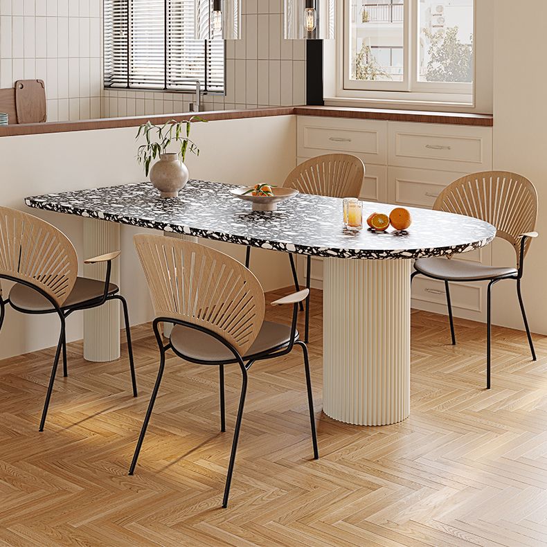 Free Form Contemporary Dining Table for Home Stone Dinette Table with 3 Legs Clearhalo 'Dining Tables & Seating' 'Dining Tables' 'dining_table' 'furn' 'furn_dining_table' 'Furniture' 'Kitchen & Dining Furniture' 1200x1200_485f527a-8084-45db-8d6e-f877b083da21