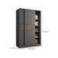 Modern Artificial Wood Wardrobe Armoire Freestanding Wardrobe in Black