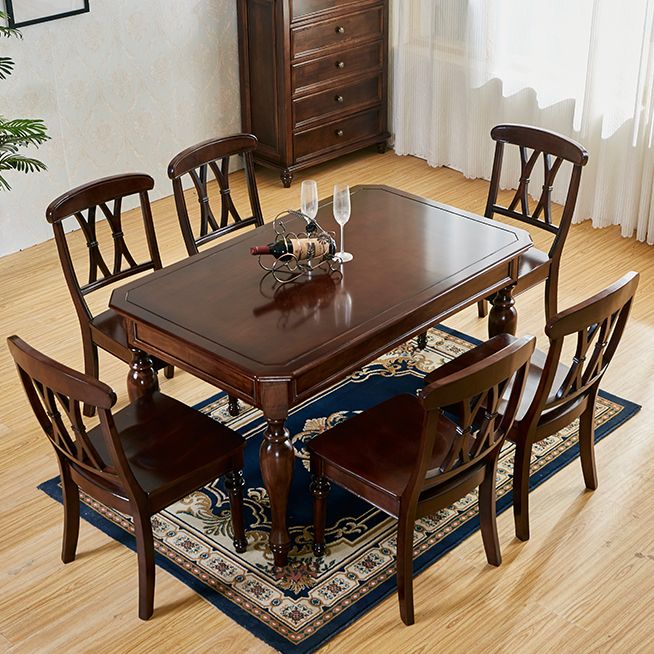 Mid-Century Dining Table Rectangle Solid Wood 4 Legs Dining Table for Home Use Clearhalo ' dining_table' 'Dining Tables & Seating' 'Dining Tables' 'furn' 'furn_dining_table' 'Furniture' 'furniture_dining_table' 'Kitchen & Dining Furniture' 'kitchen&dining_furn' 'kitchen' 'kitchen_dining_table' 1200x1200_4862bfec-c867-49d7-80c9-08e06b72d7fe