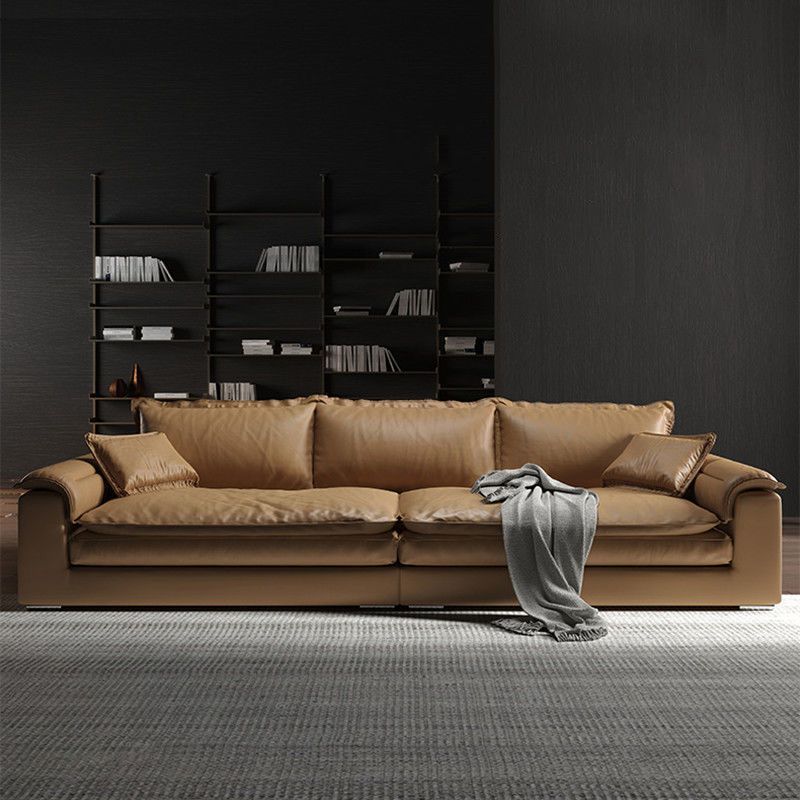 Faux Ledersofa 35.43 "D x 31,49" H Square Arm Sofa für Wohnzimmer