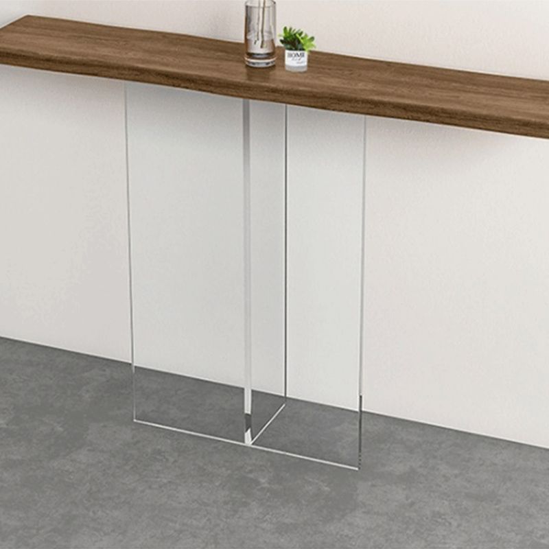 Contemporary Rectangle Sofa Console Table with Acrylic Bracket for Hall