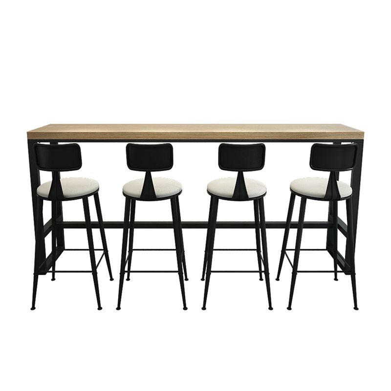 Table de pub à contre-height rectangle Indoor Natural Modern Trestle Hall / Pub Table de pub