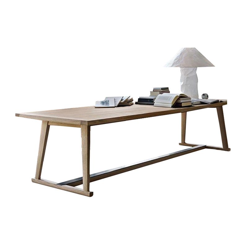 Modern Solid Wood Table for Restaurant Rectangle Dining Table with Trestle Base Clearhalo 'Dining Tables & Seating' 'Dining Tables' 'dining_table' 'furn' 'furn_dining_table' 'Furniture' 'furniture_dining_table' 'Kitchen & Dining Furniture' 'kitchen' 'kitchen_dining_table' 1200x1200_4869d861-baf2-4744-af9f-61fd5d4b1045