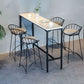 Table de bar de style moderne, bureau de bar de bistro fixe en faux marbre avec repose-pieds