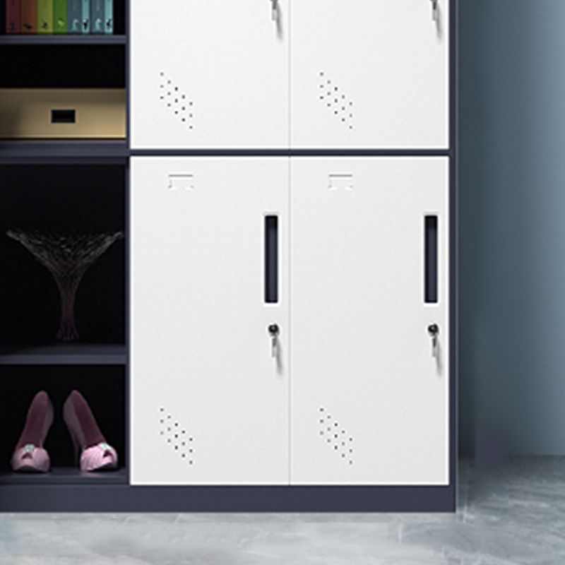 Contemporary Style Wardrobe Metal Home Wardrobe Closet with Doors Clearhalo 'Armoires & Wardrobes' 'armoires_wardrobes' 'Bedroom Furniture' 'furn' 'furn_armoires_wardrobes' 'Furniture' 1200x1200_486aebc5-fa97-4e1b-b0fa-9c4425eca465